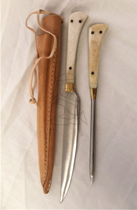 Hornskaft Lys Kniv, Vikingegaffel