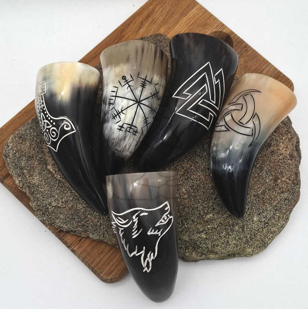 Kohorn mini med motiv / Cow horn mini with motif