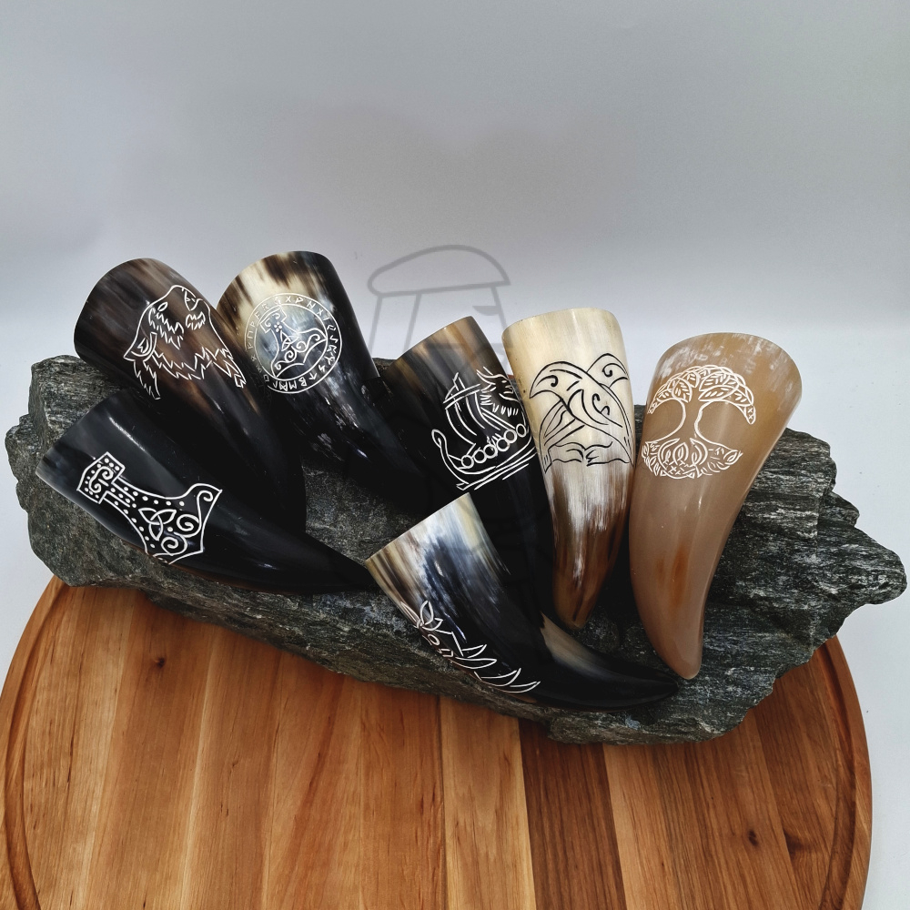 Kohorn mini med motiv / Cow horn mini with motif